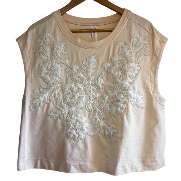 Anthropologie Cream Embroidered Top - Picture 4 of 13